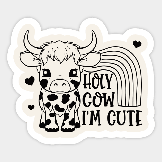 Holy Cow I'm Cute Sticker by Nessanya